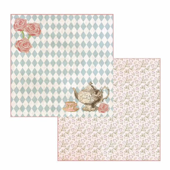 Colección papeles de scrapbooking "Alicia en un mundo mágico" 21x21cm doble cara