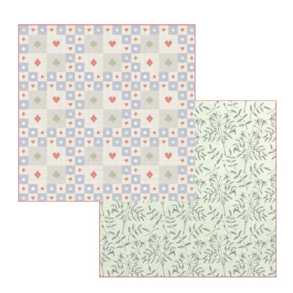 Colección papeles de scrapbooking "Alicia en un mundo mágico" 21x21cm doble cara