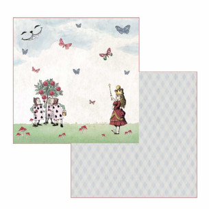 Colección papeles de scrapbooking "Alicia en un mundo mágico" 21x21cm una cara 2