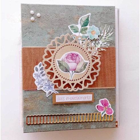 ÁLBUM ARCHIVADOR Rosa. Scrapbooking