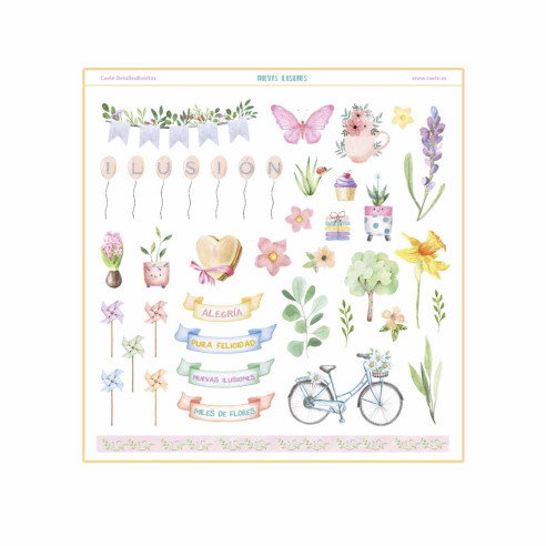 Colección papeles de scrapbooking "Nuevas ilusiones" 30.5x30.5 cm a una cara