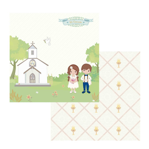 Colección SCRAPBOOKING - "MI PRIMERA COMUNIÓN" 21x21 cm impresos a DOBLE cara