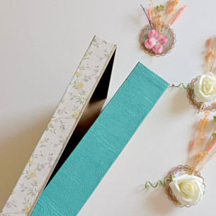 Caja de madera para mamá - Turquesa y Flores 2