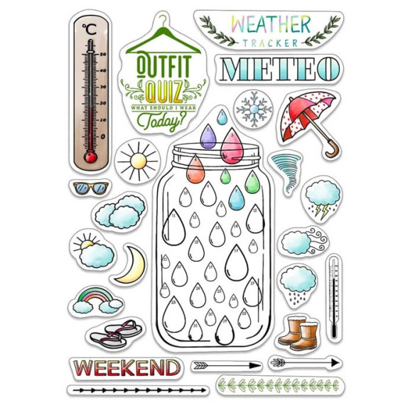 Sellos de scrapbooking BuJo Weather 15x20cm