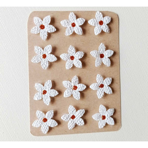 12 FLORES de PAPEL ESPECIAL BLANCO