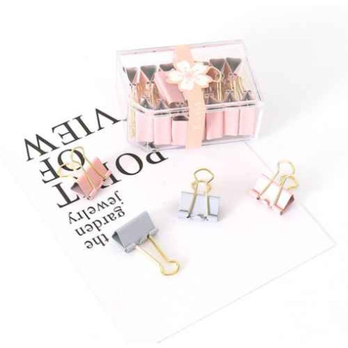 Pinza clip de metal color Rosa