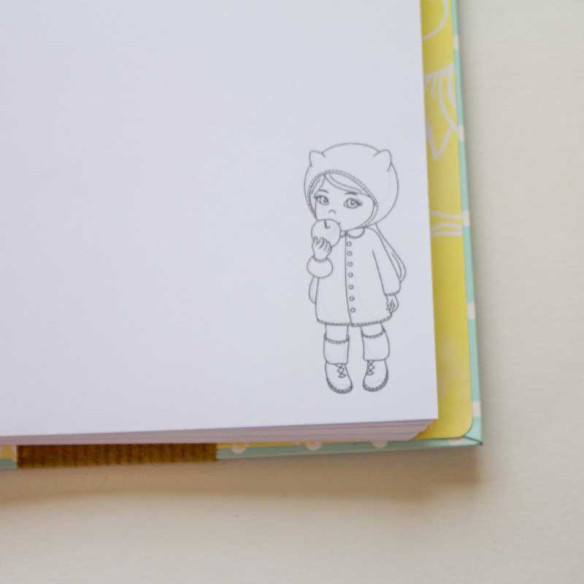 Fichero artesanal 22 x 19 cm Verde con Lunares