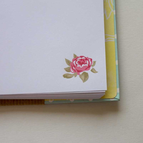 Fichero artesanal 22 x 19 cm Verde con Lunares