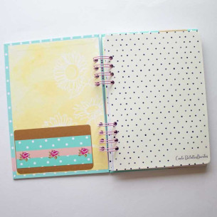 Libreta artesanal 22 x 16 cm Verde con Lunares 2