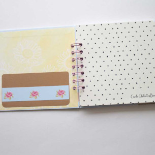 Libreta artesanal 15 x 15 cm Azul con Lunares 2