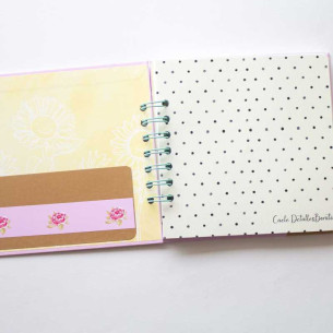 Libreta artesanal 15 x 15 cm Rosa con Lunares 2
