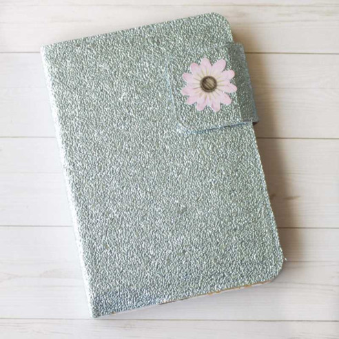 Carpetita de ecopiel brilli azul con dos libretas