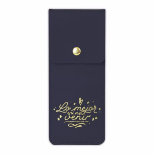 Estuche con goma azul marino - Lo mejor está por venir