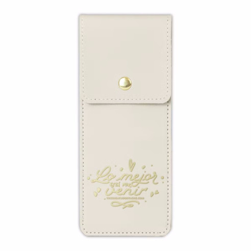 Estuche con goma blanco - Lo mejor está por venir