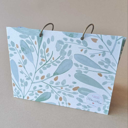 Planner semanal A5 Hojas verdes con toques dorados