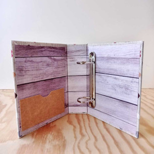 Fichero archivador de madera "Corazones" tamaño A6 2