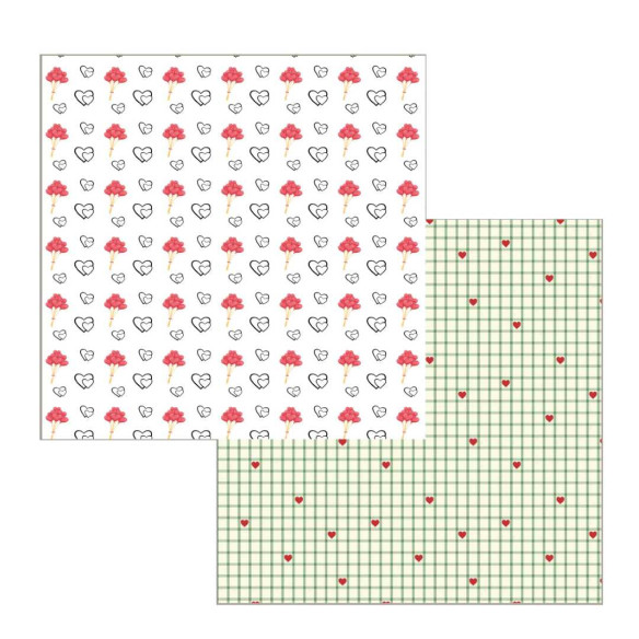 Colección papeles de scrapbooking "San Valentín" 21x21 cm doble cara
