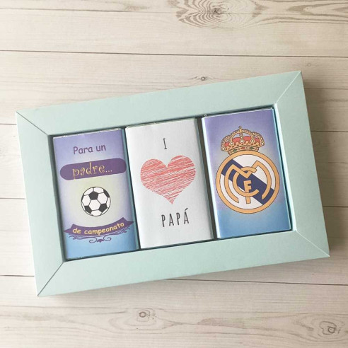 Caja Pop up regalos para padrinos de Real Madrid.