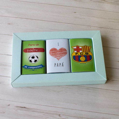 Chocolates con mensaje "Para un padre de campeonato" FC Barcelona