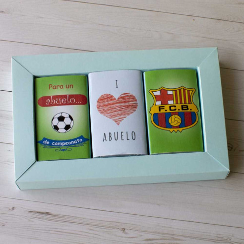 Chocolates con mensaje "Para un abuelo de campeonato" FC Barcelona