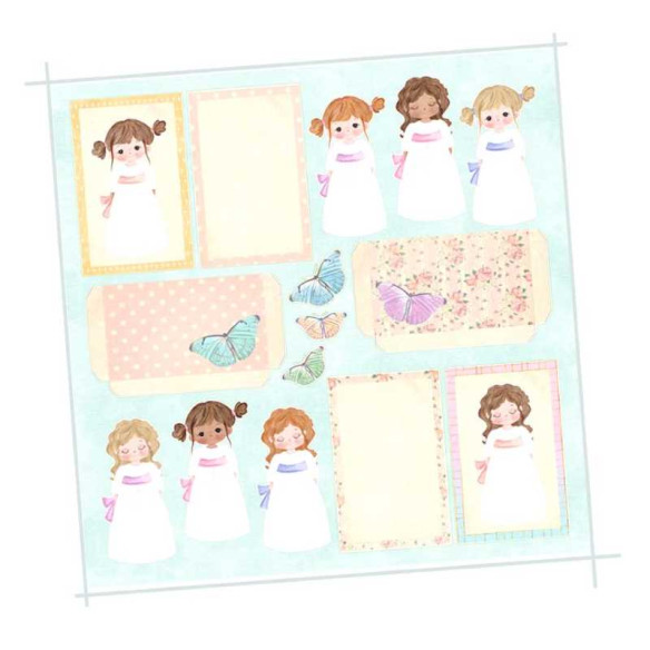 Colección de scrapbooking "La niña que hoy celebra su Primera Comunión" 30.5cm Una cara