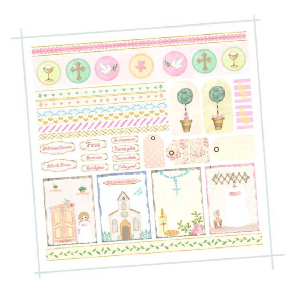 Colección de scrapbooking "La niña que hoy celebra su Primera Comunión" 30.5cm Una cara