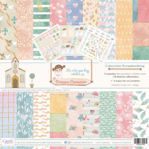 Colección de scrapbooking "La niña que hoy celebra su Primera Comunión" 21cm Doble cara