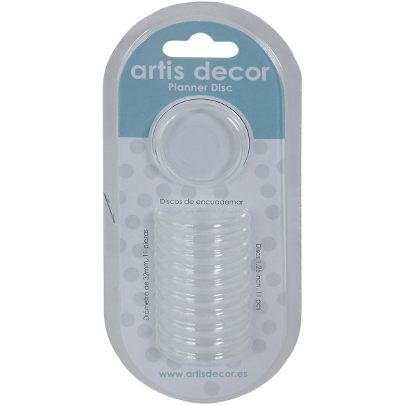 Discos para encuadernar planner 32 mm transparente