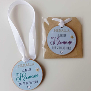 Medalla de madera al Mejor Hermano 2