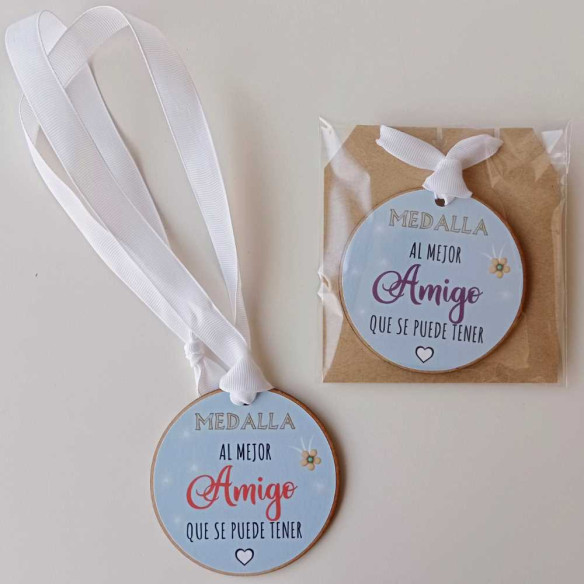 Medalla de madera a el Mejor Amigo