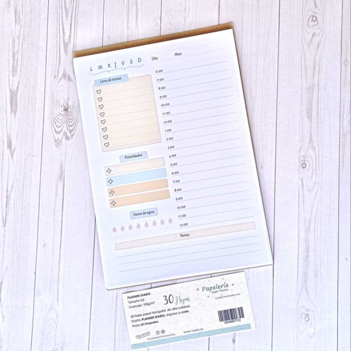 Recambio para archivador A5 "Planner diario"