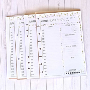 Recambio para archivador A5 "Planner diario" diseño flores