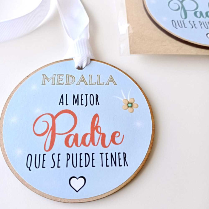 Medalla de madera al Mejor Padre