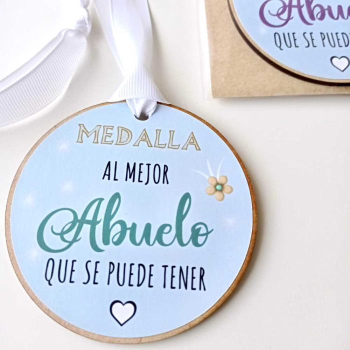 Medalla de madera al Mejor Abuelo