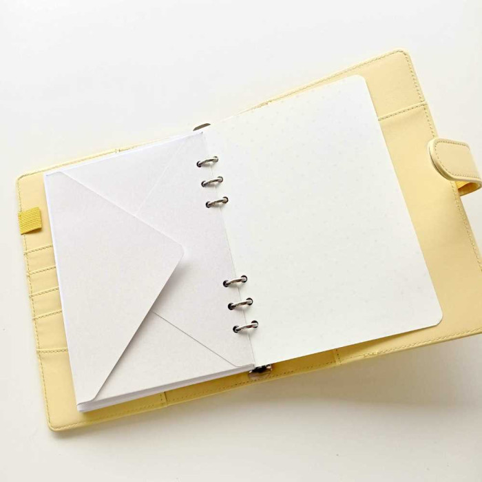 Archivador de polipiel "Eternamente alegre" A5 color amarillo