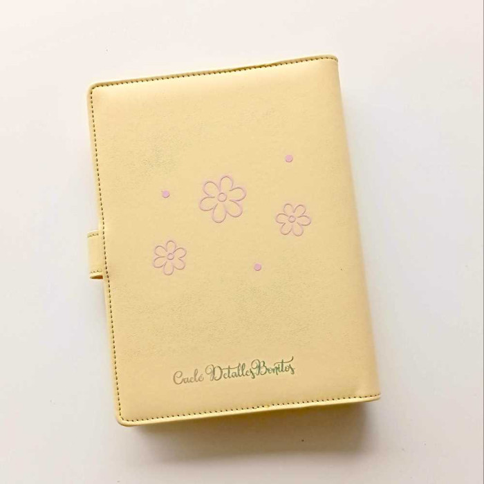 Archivador de polipiel "Eternamente alegre" A5 color amarillo