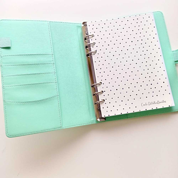 Archivador de polipiel "Suerte" A5 color verde