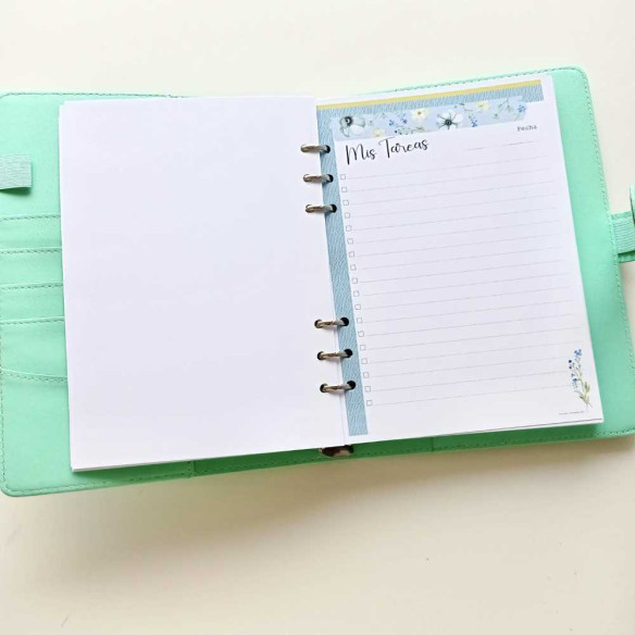 Archivador de polipiel "Suerte" A5 color verde