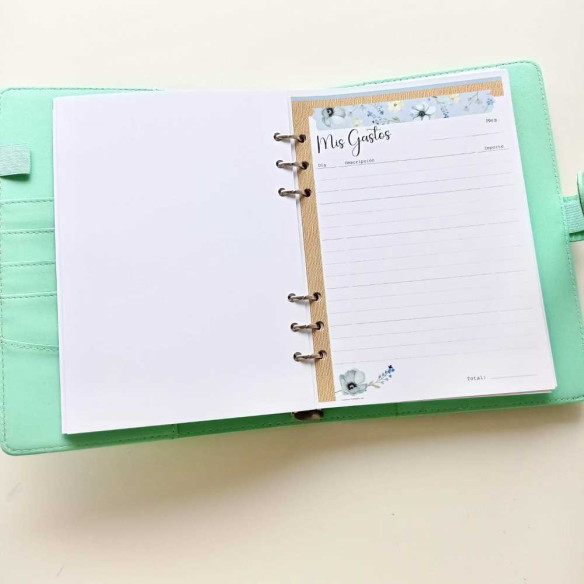 Archivador de polipiel "Suerte" A5 color verde