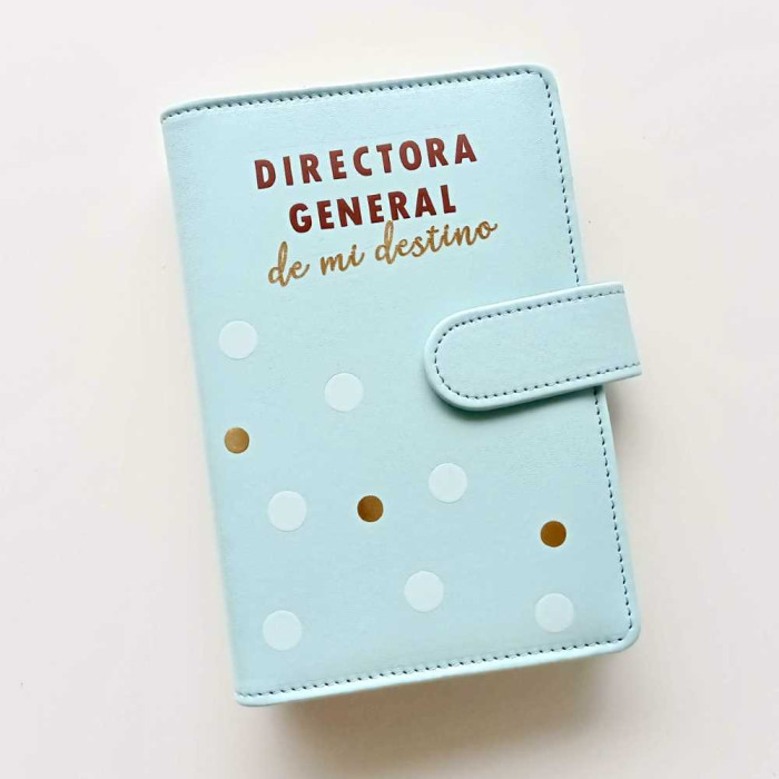 Archivador de polipiel "Directora general de mi destino" A6 color azul