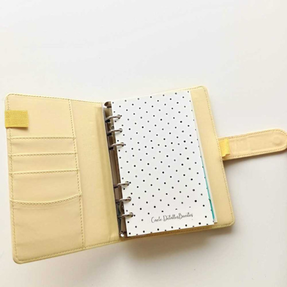 Archivador de polipiel "Eternamente alegre" A6 color amarillo