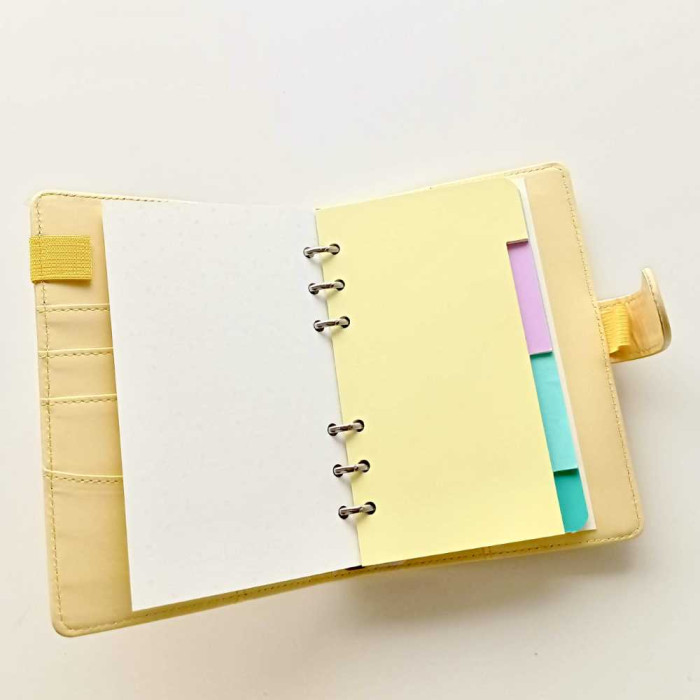 Archivador de polipiel "Eternamente alegre" A6 color amarillo