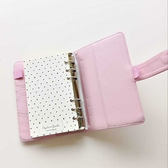 Archivador de polipiel "Siempre autentica" A6 color rosa