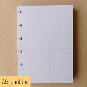 Recambio Hojas de Puntitos tamaño A6 2
