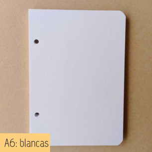 Recambio Hojas Blancas tamaño A6 2