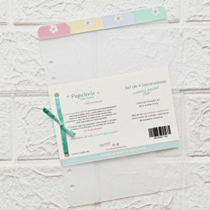 Set de 4 separadores colores pastel Flor