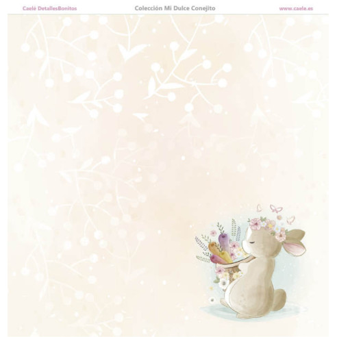 Colección papeles de scrapbooking "Mi dulce conejito" 21x21cm