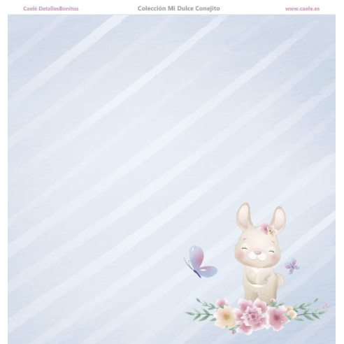 Colección papeles de scrapbooking "Mi dulce conejito" 21x21cm