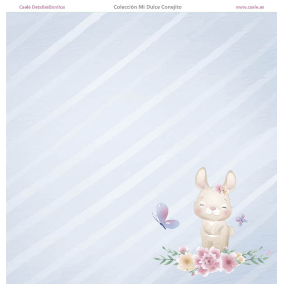 Colección papeles de scrapbooking "Mi dulce conejito" 21x21cm
