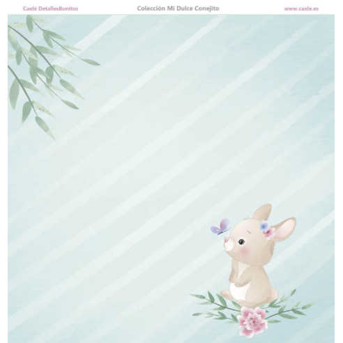 Colección papeles de scrapbooking "Mi dulce conejito" 21x21cm